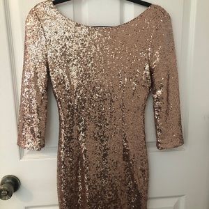Lulu’s Rose Gold Sequin Dress